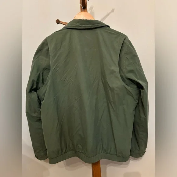 Vintage L.L. Bean Men’s Large Tall Olive Green Zip Up Jacket - Picture 4 of 5